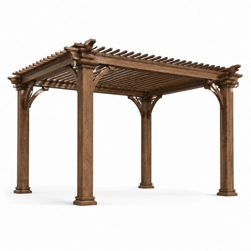 Pergola in legno di quercia marrone 300x300x250 cm