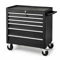 Carrello portautensili in metallo nero con 6 cassetti