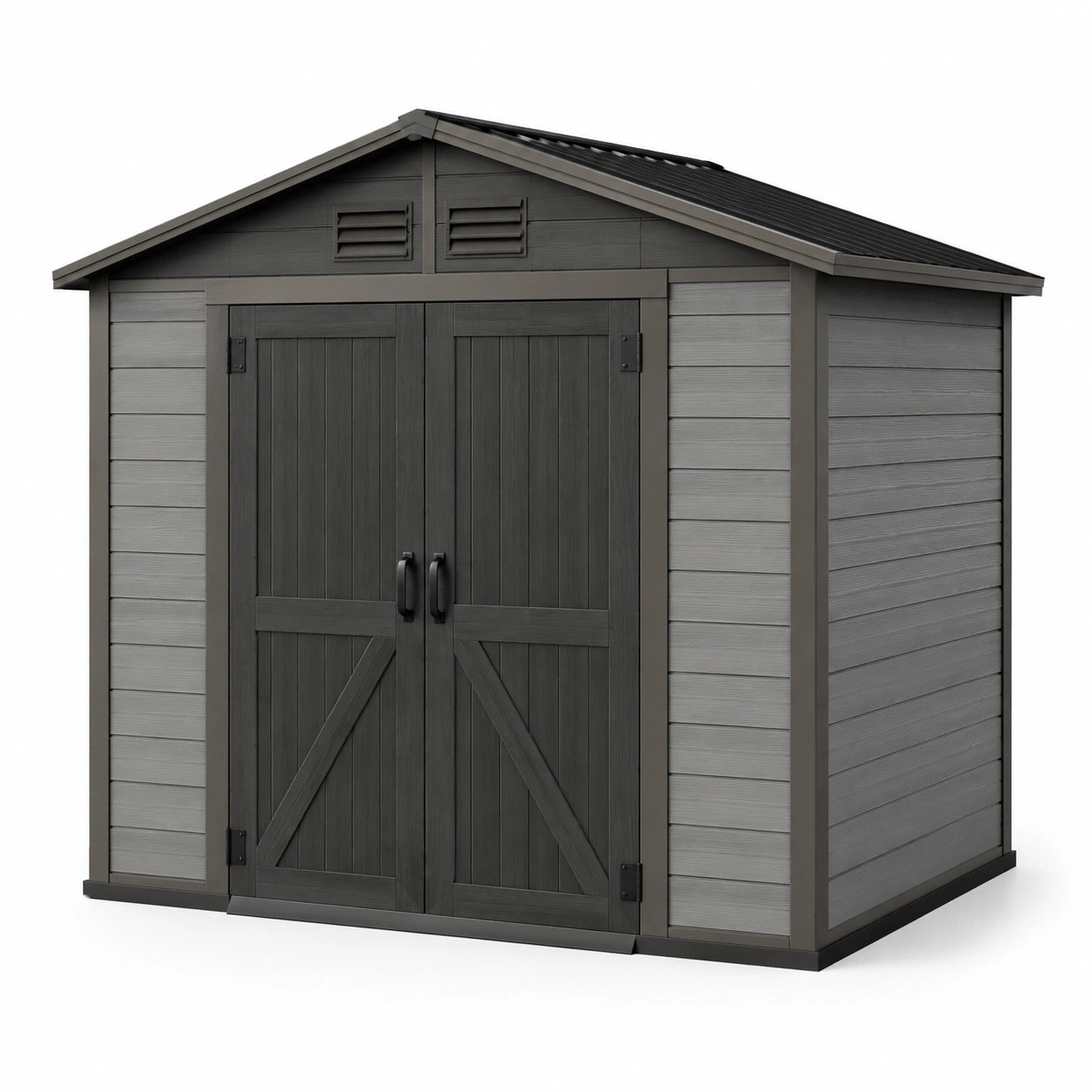 Capanno da giardino in plastica 255x255 cm grigio antracite