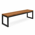 Panca in legno e metallo nero 180x35x45 cm